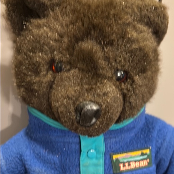 Vintage LL Bean Teddy Bear Plush Fleece Jacket Fanny Pack Stuffed Animal 17” - Picture 2 of 6